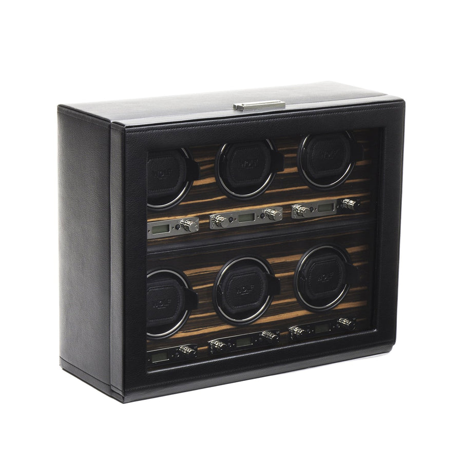 Wolf Roadster 6 Piece Winder Black (V) | The Jewellery Boutique Australia