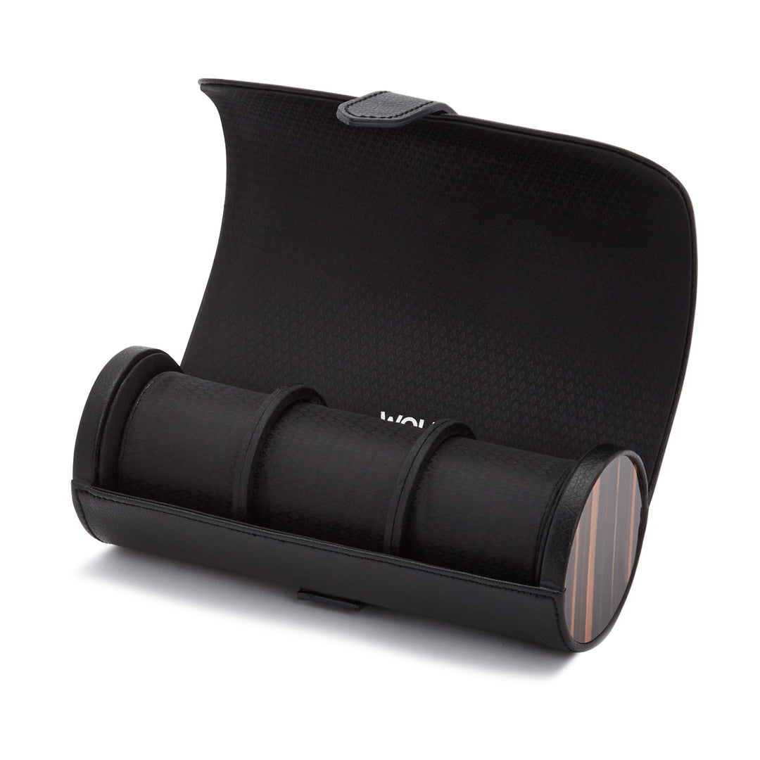 Wolf Roadster Triple Watch Roll  Black (V) | The Jewellery Boutique Australia