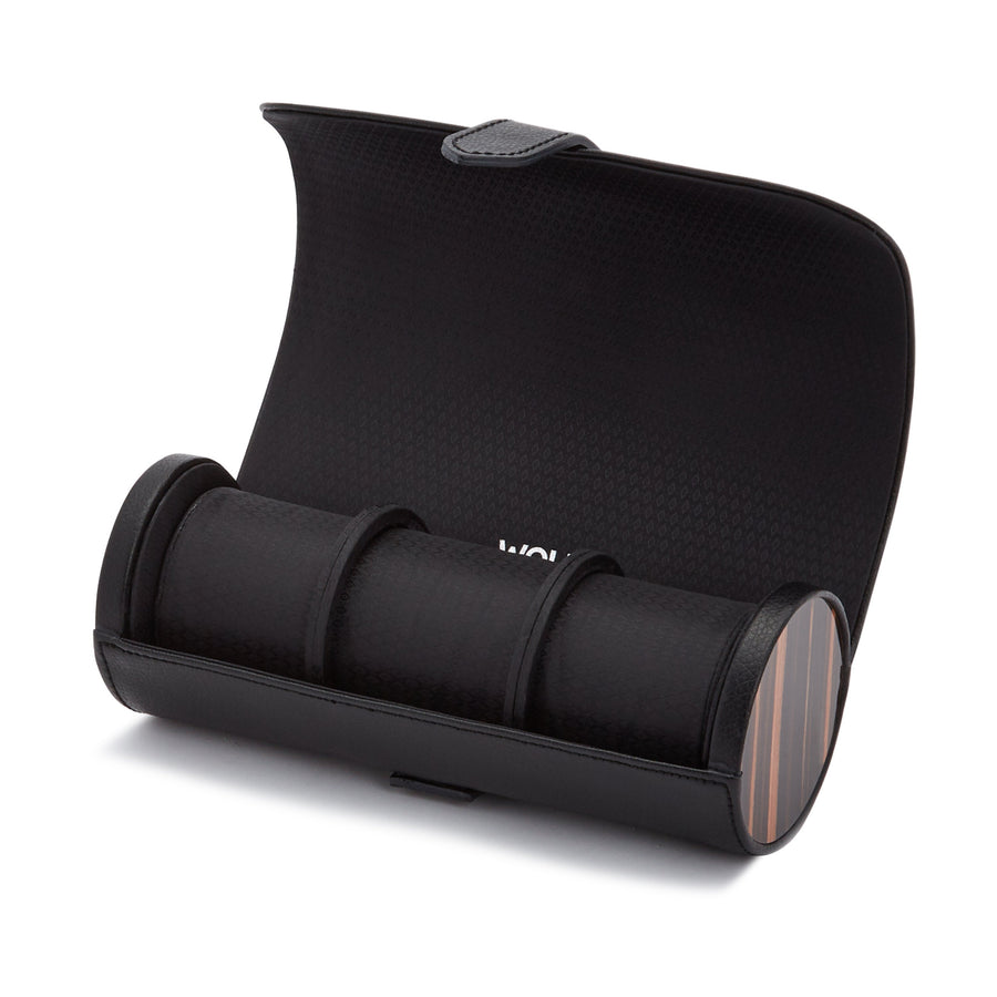 Wolf Roadster Triple Watch Roll  Black (V) | The Jewellery Boutique Australia