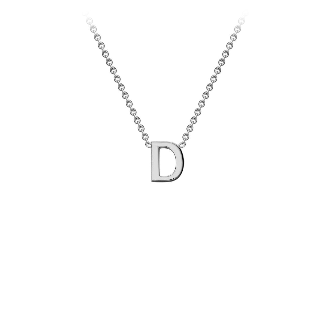 9K White Gold 'D' Initial Adjustable Necklace 38cm/43cm | The Jewellery Boutique Australia