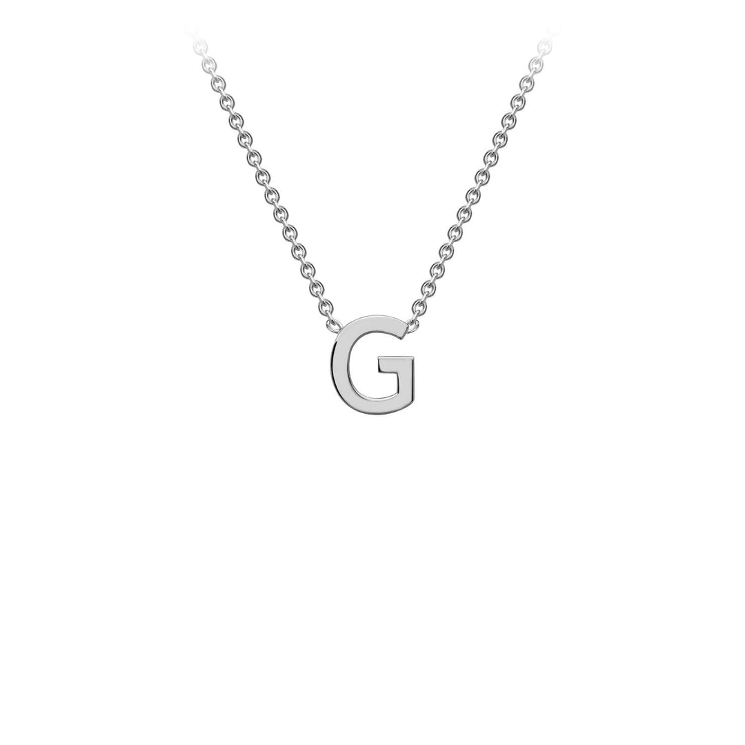 9K White Gold 'G' Initial Adjustable Necklace 38cm/43cm | The Jewellery Boutique Australia