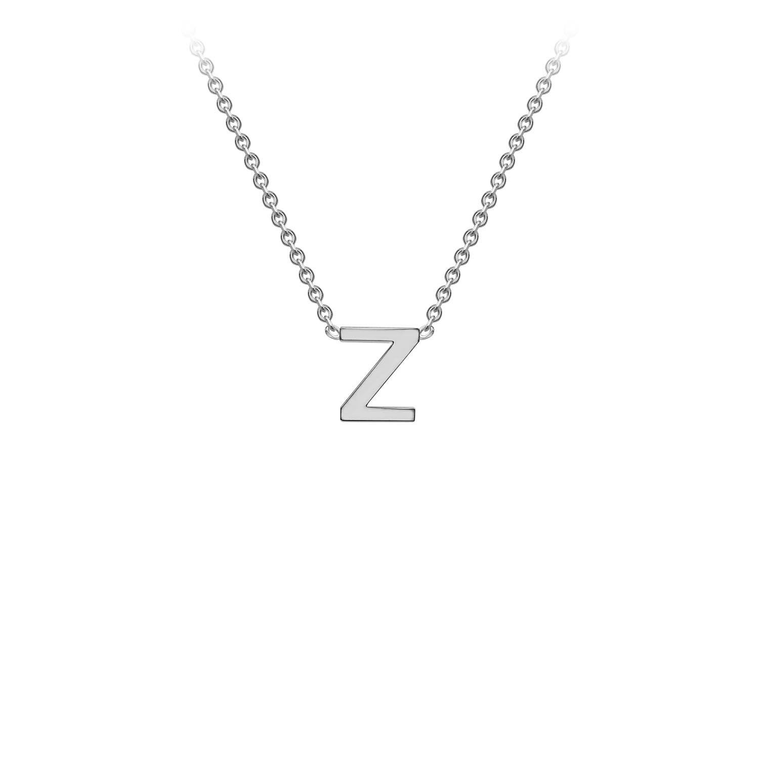 9K White Gold 'Z' Initial Adjustable Necklace 38cm/43cm | The Jewellery Boutique Australia