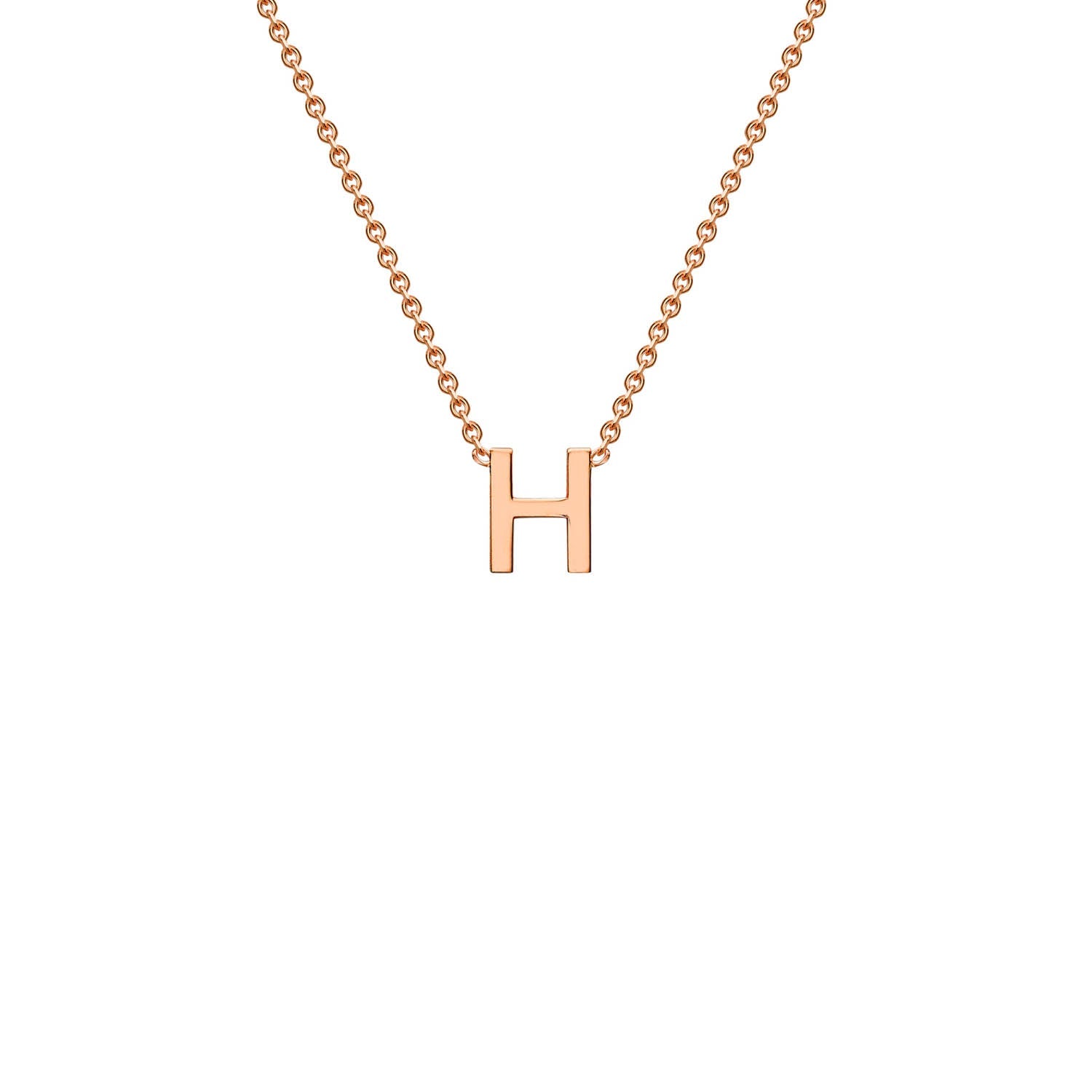 "H" Rose Gold Initial Necklace