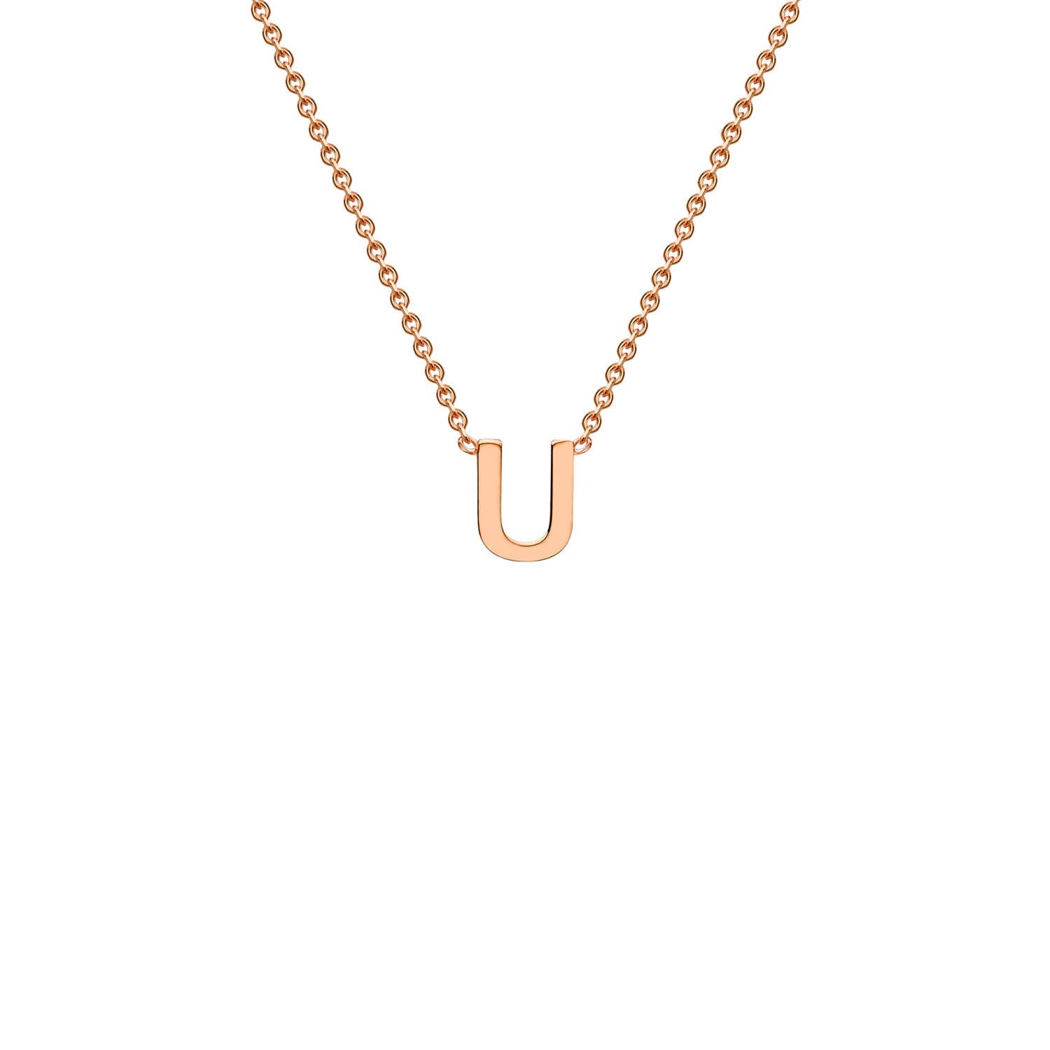 "U" Rose Gold Initial Necklace