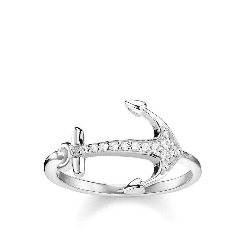 Thomas Sabo Sterling Silver CZ Anchor Ring TR2234 - Lyncris Jewellers