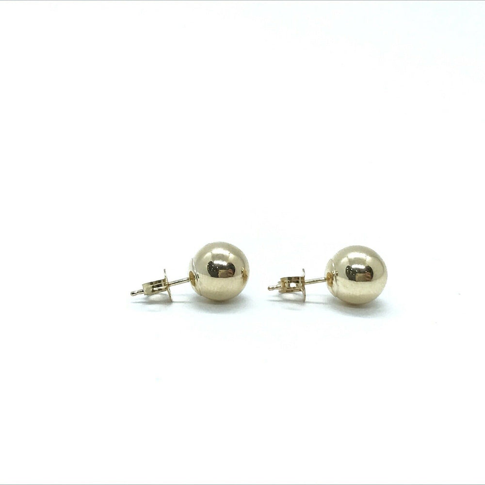 375 9ct Yellow Gold 8mm Ball Stud Earrings Polished Finish - Lyncris Jewellers