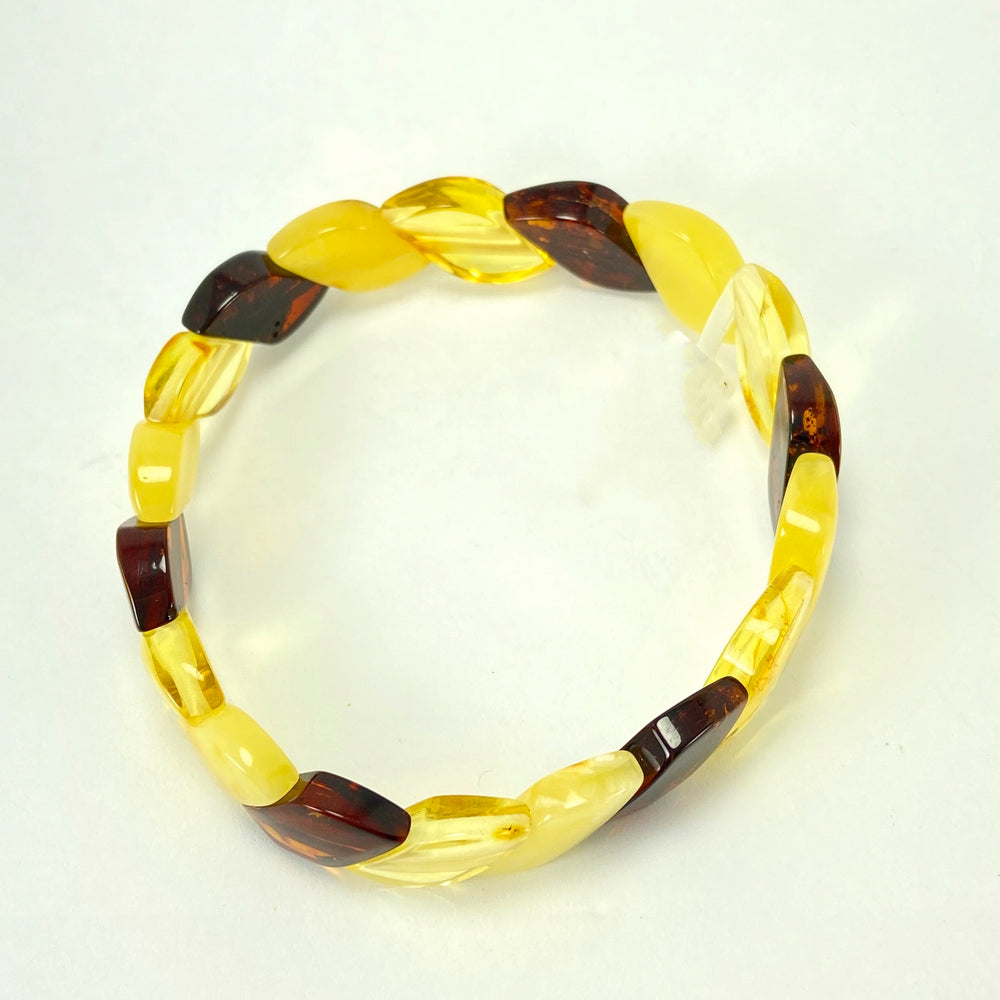 Multi-Coloured Baltic Amber Bracelet LJ9714 - Lyncris Jewellers