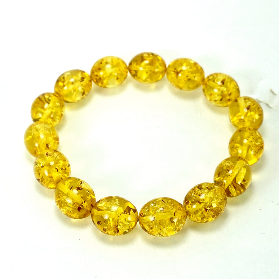 Lemon Baltic Amber Oval-Shaped Bracelet LJ9717 - Lyncris Jewellers