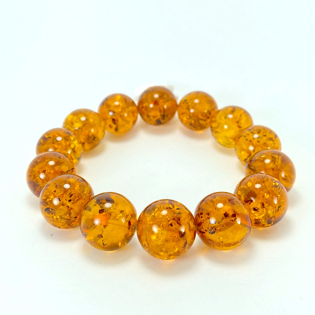 Baltic Amber Large Ball Bracelet LJ9720 - Lyncris Jewellers