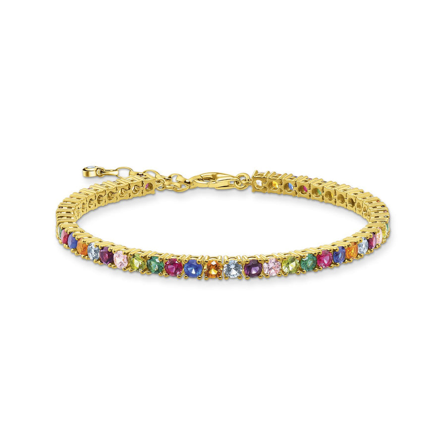 Thomas Sabo Bracelet Colourful Stones Gold | The Jewellery Boutique