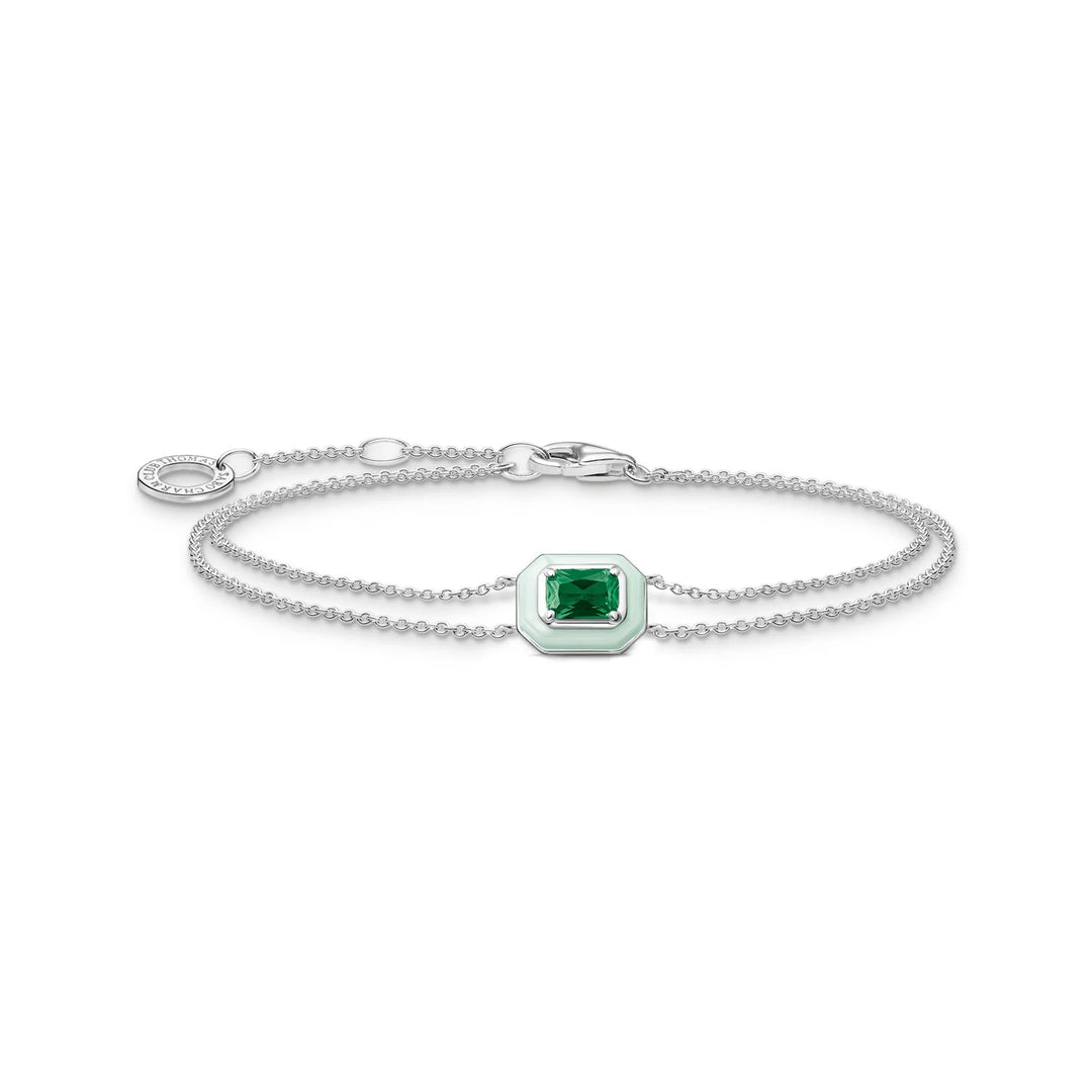 THOMAS SABO Octagon Green Stone Bracelet
