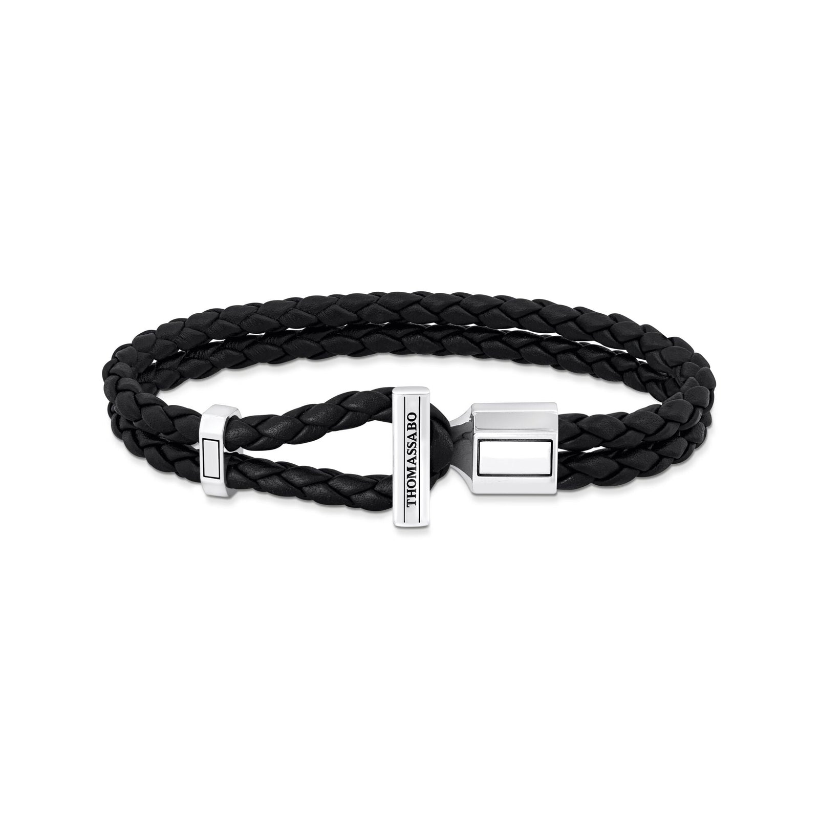 THOMAS SABO Double Bracelet with Braided, Black Leather - B & S Lyncris Jewellers