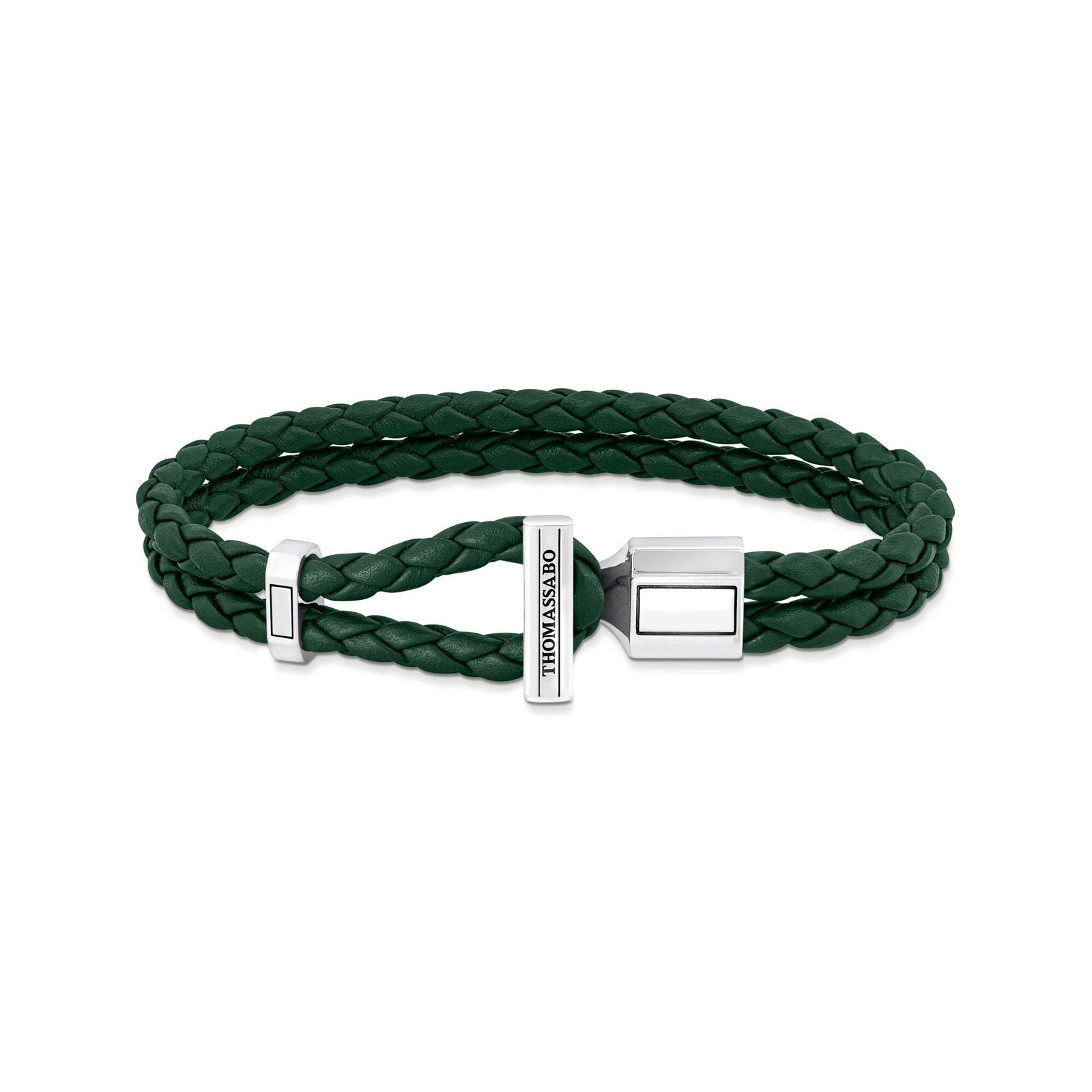 THOMAS SABO Double Bracelet with Braided, Green Leather - B & S Lyncris Jewellers