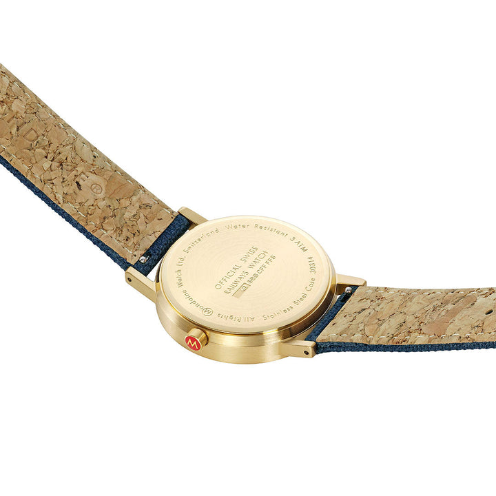 Mondaine Official Swiss Railways Classic Deep Ocean Blue Textile 36mm Watch