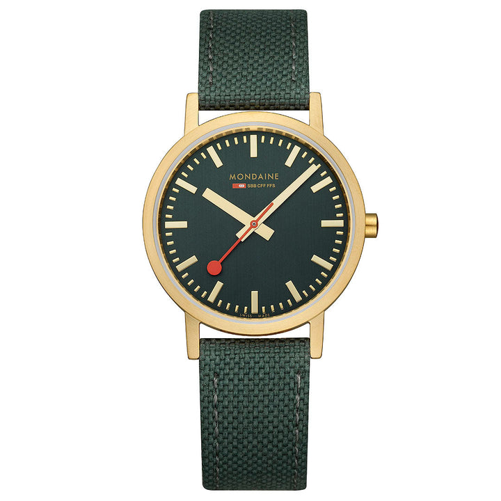 Mondaine Official Swiss Railways Classic Forest Green Textile 36mm Watch