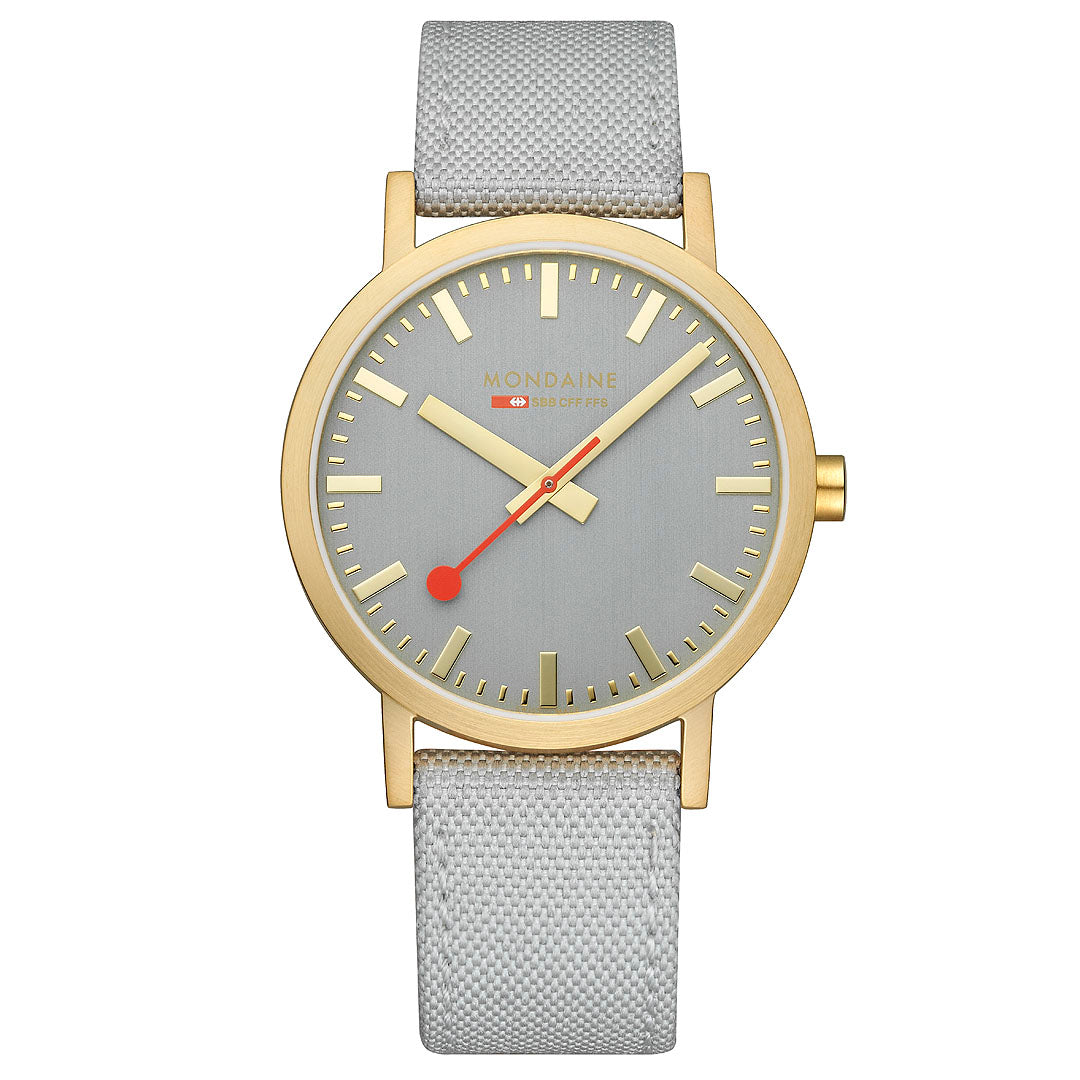 Mondaine Official Swiss Railways Classic Good Grey Textile 40mm Watch