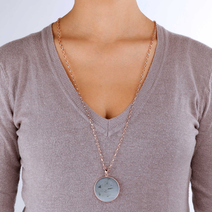 Bronzallure Stone Maxi Disc Long Necklace| The Jewellery Boutique