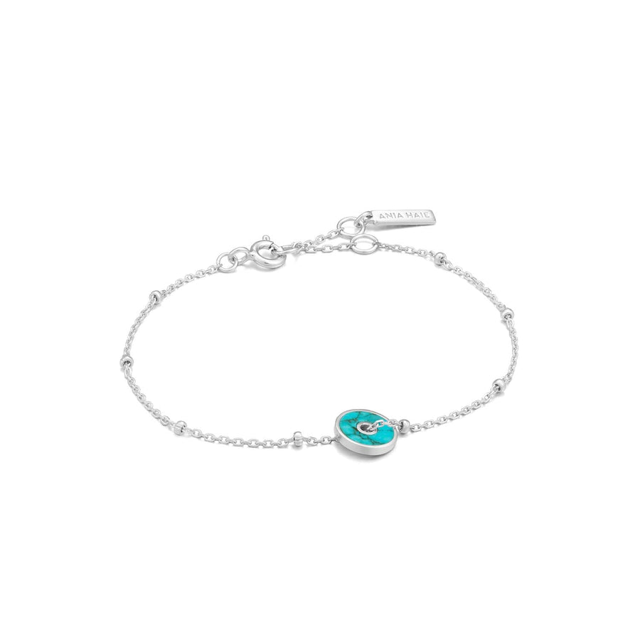 Ania Haie Turquoise Disc Bracelet  - Silver