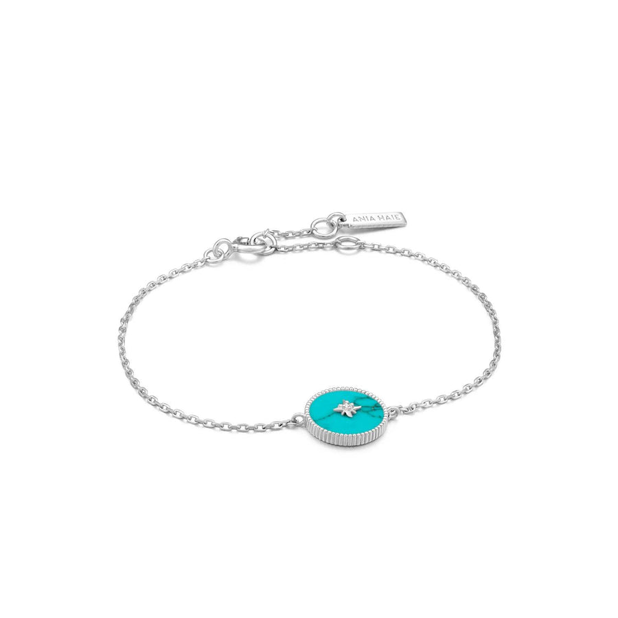 Ania Haie Turquoise Emblem Bracelet - Silver