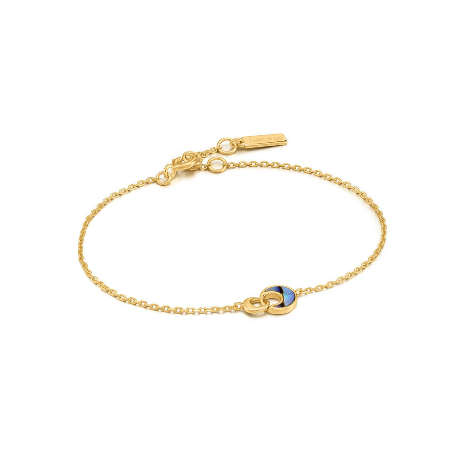 Ania Haie Gold Tidal Abalone Crescent Link Bracelet | The Jewellery Boutique