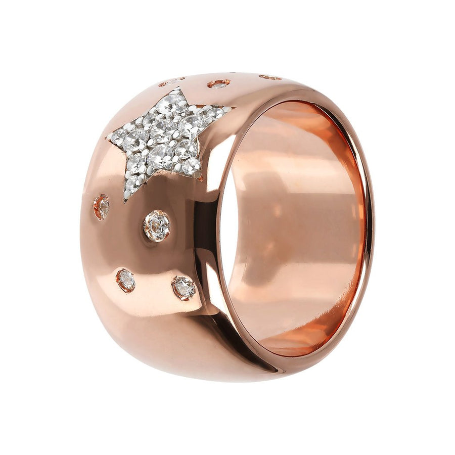 Bronzallure Band Ring with Star Cubic Zirconia