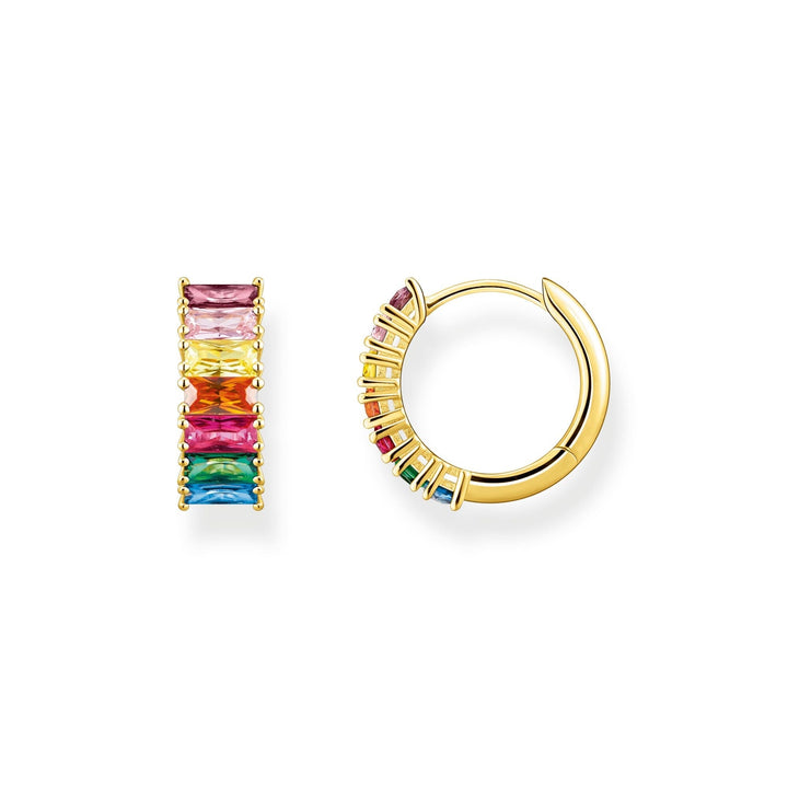 THOMAS SABO Hoop earrings colourful stones pave gold