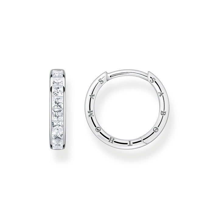 Thomas Sabo Hoop earrings white stones pavÃƒÂ© silver