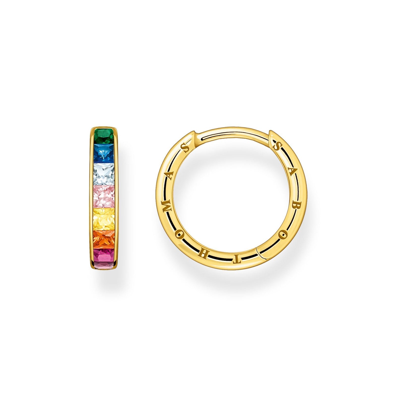 THOMAS SABO Hoop earrings colourful stones pavÃƒÂ© gold - B & S Lyncris Jewellers