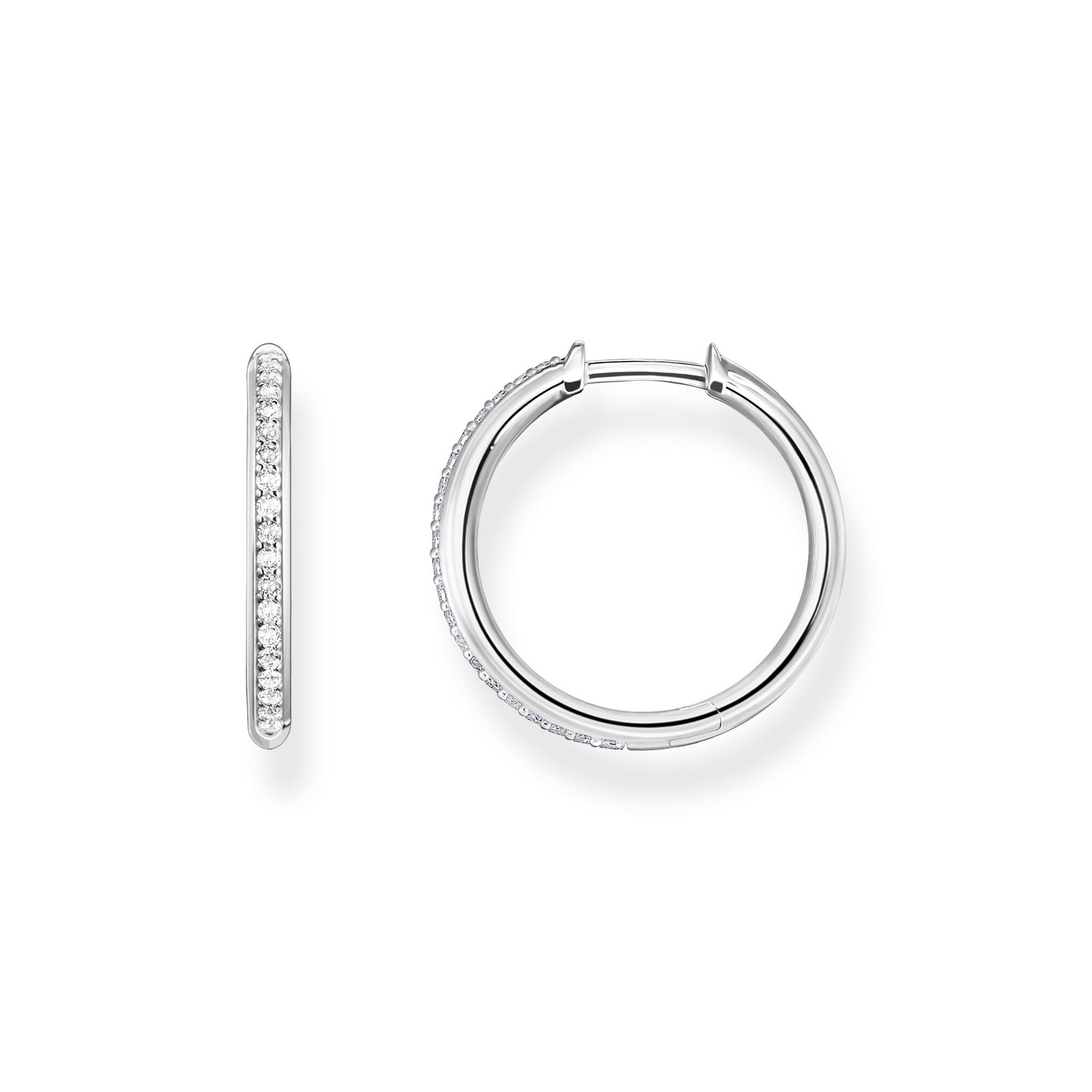 Thomas Sabo Hoop earrings white stones pavÃƒÆ’Ã‚Â© silver