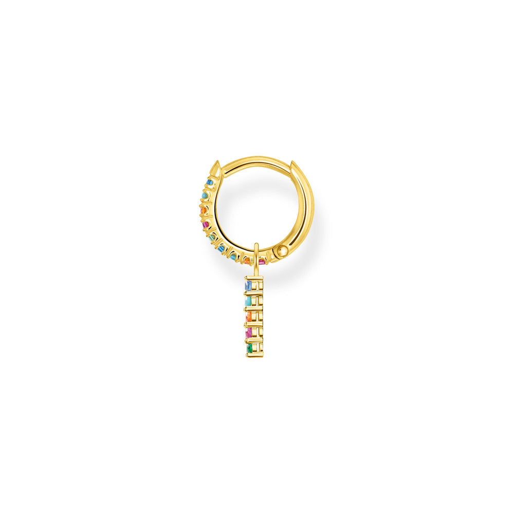 Thomas Sabo Single hoop earring with coloured stones and pendant gold