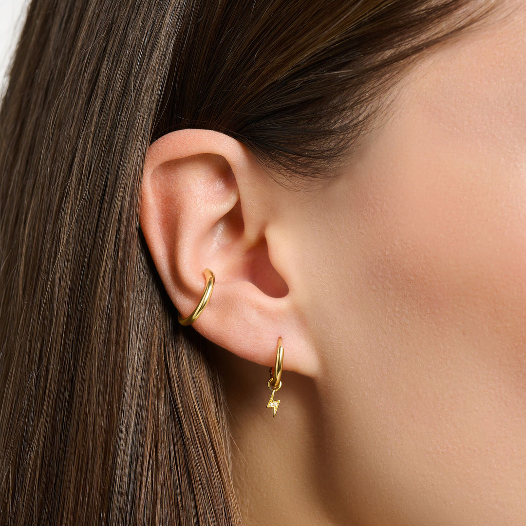 Thomas Sabo Single hoop earring with flash pendant gold