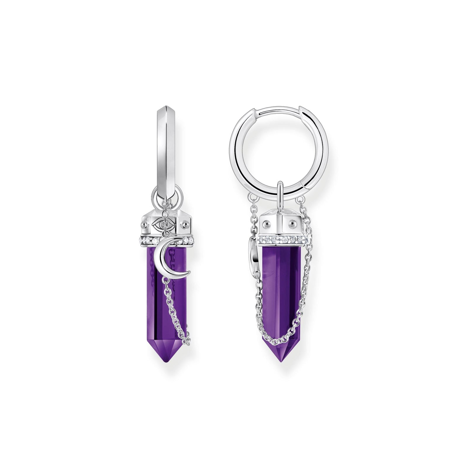 THOMAS SABO Cosmic Hoop Earrings with Imitation Amethyst - B & S Lyncris Jewellers