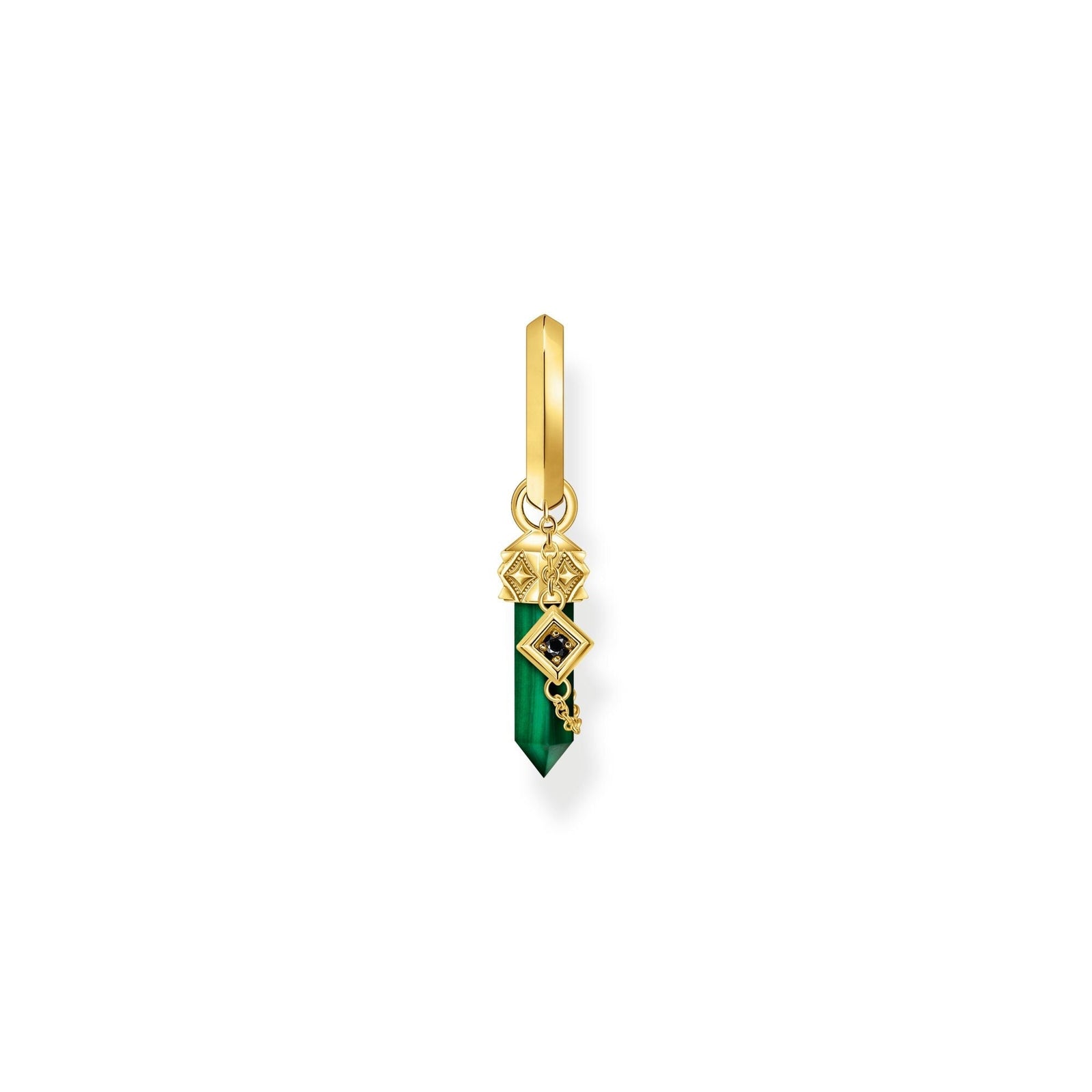 THOMAS SABO Single Crystal Hoop Earring with Malachite - B & S Lyncris Jewellers