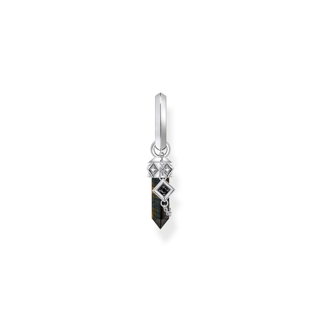 THOMAS SABO Crystal Single Hoop Earring with Golden Blue Tiger&