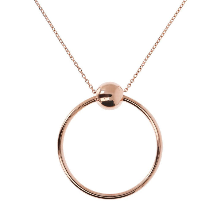 Bronzallure Circle Necklace with Ball Golden Ros&egrave;
