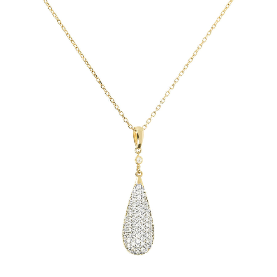 Bronzallure PavÃ© Drop Golden Pendant Necklace| The Jewellery Boutique