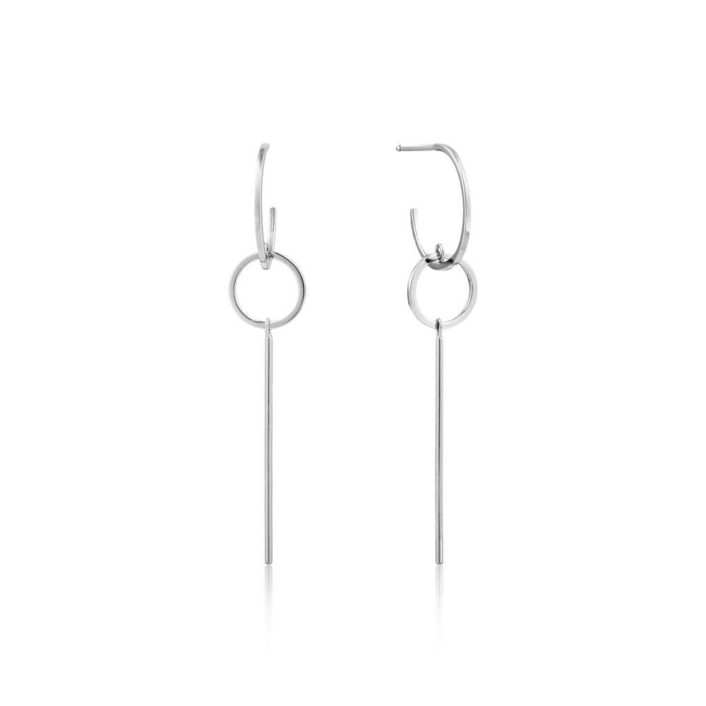 Ania Haie Modern Solid Drop Earrings - Silver