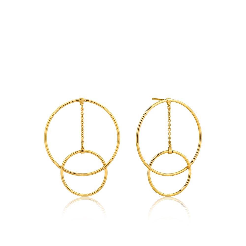 Ania Haie Modern Front Hoop Earrings - Gold