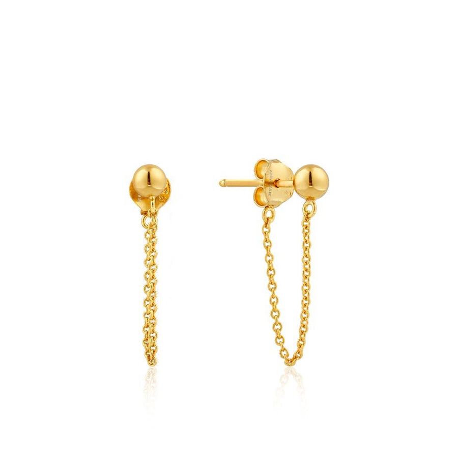 Ania Haie Modern Chain Stud Earrings - Gold