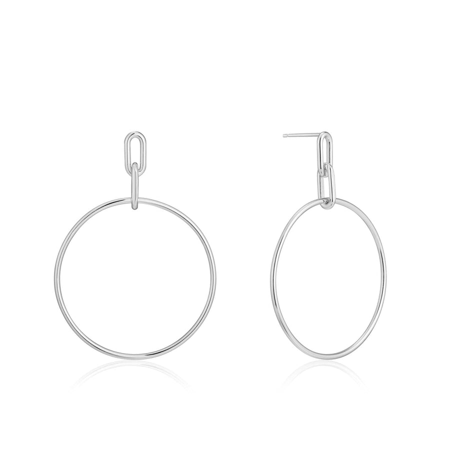 Ania Haie Cable Link Hoop Earrings - Silver