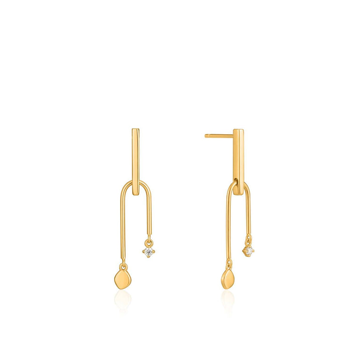 Ania Haie Double Drop Stud Earrings - Gold