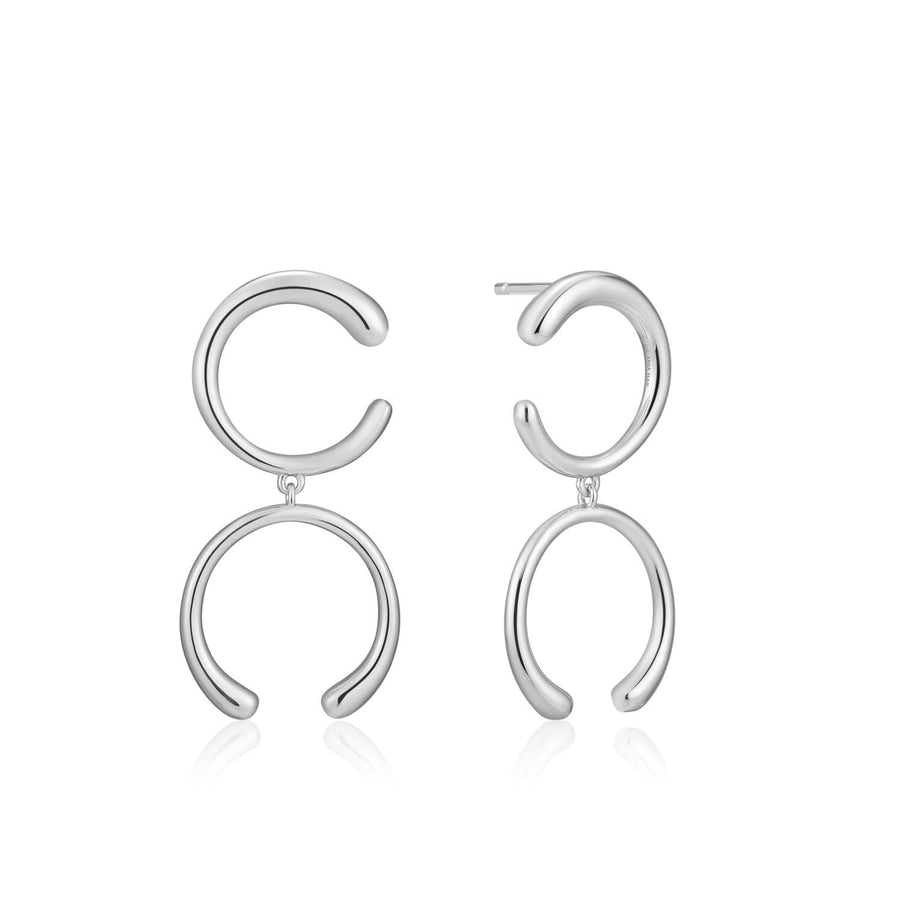 Ania Haie Luxe Double Curve Earrings  - Silver
