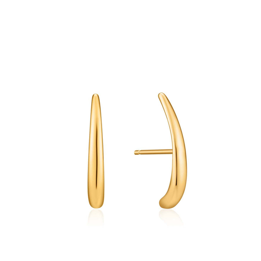 Ania Haie Luxe Lobe Hook Stud Earrings - Gold