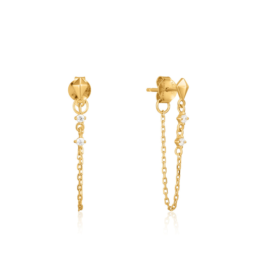 Ania Haie Gold Spike Chain Stud Earrings