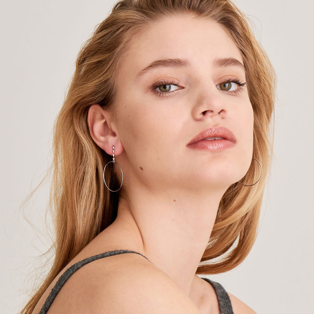 Ania Haie Silver Spike Hoop Earrings