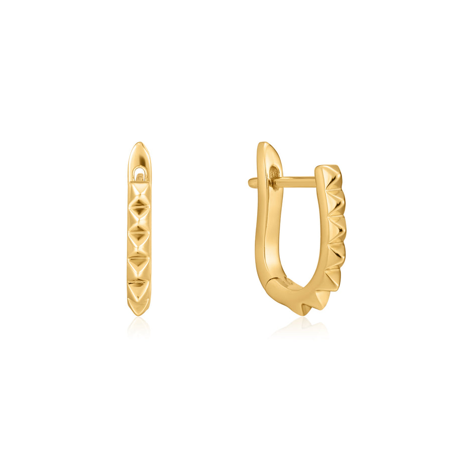 Ania Haie Gold Spike Huggie Hoop Earrings