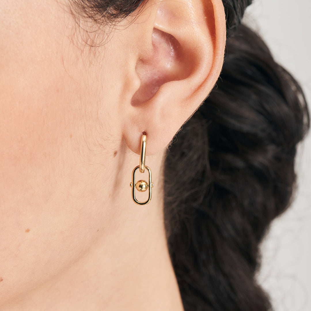Ania Haie Gold Orb Link Drop Earrings