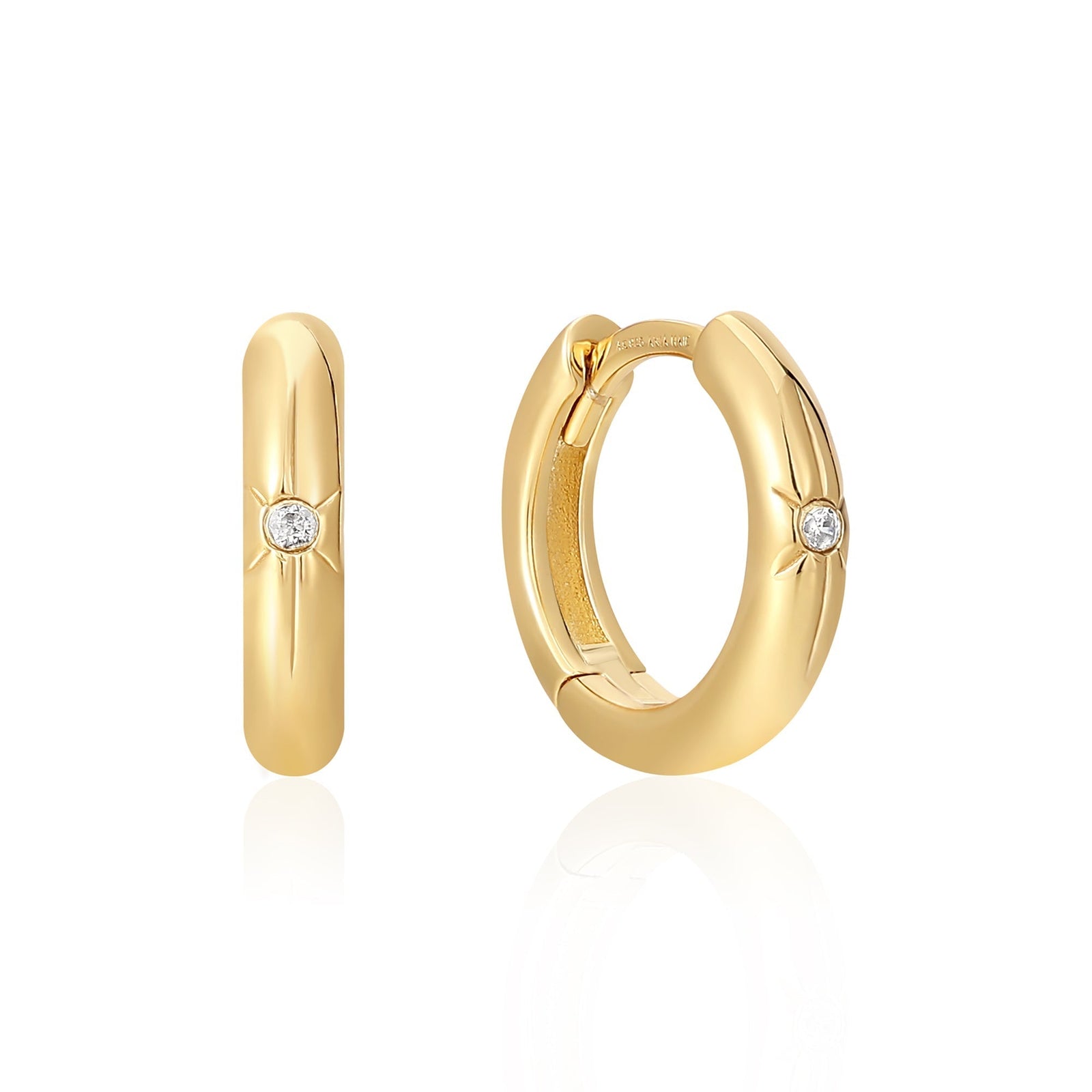 Ania Haie Gold Star Huggie Hoop Earrings - B & S Lyncris Jewellers