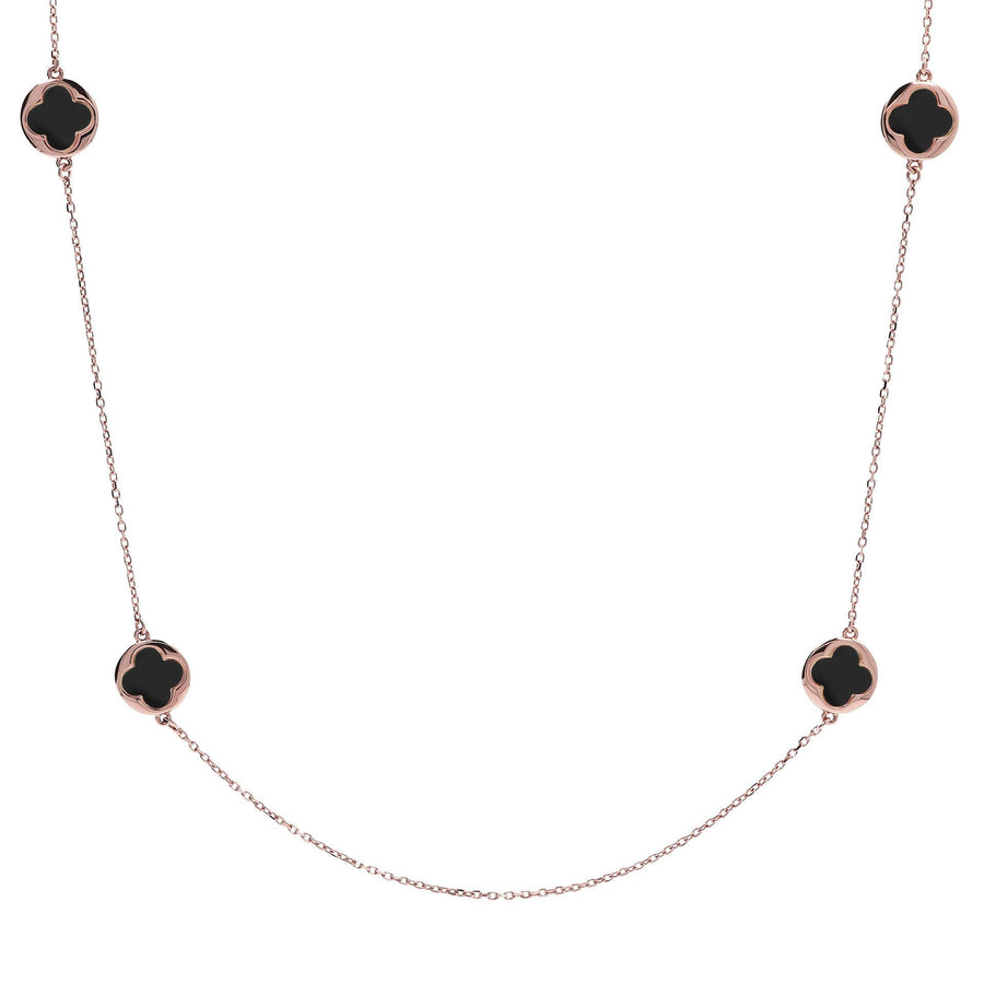 Bronzallure Small Four-Leaf Clover Long Necklace| The Jewellery Boutique