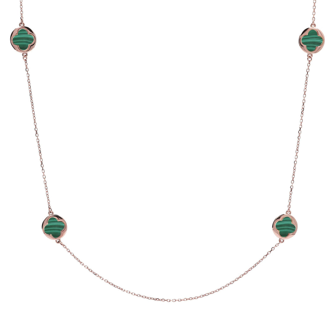 Bronzallure Small Four-Leaf Clover Long Necklace| The Jewellery Boutique